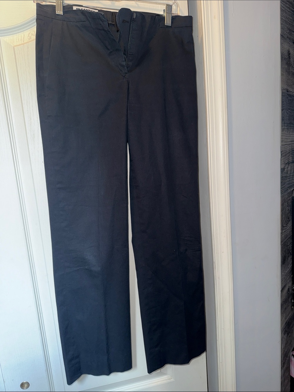 Jil Sander Navy Blue Straight-Leg Dress Trousers